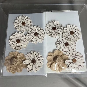 Recollections Fabric Flower Embellishments For Scrapbooking 10 Pieces Total - Picture 1 of 5