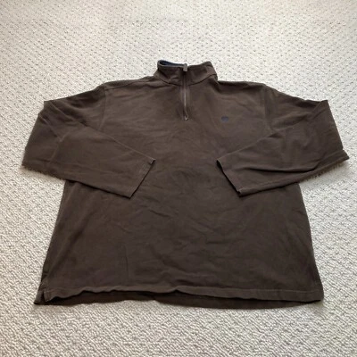 Chaqueta Pullover Chaps Para Hombres 2XL XXL Marrón 1/4 Cremallera Logo Sólido Algodón Foto 1 de 4
