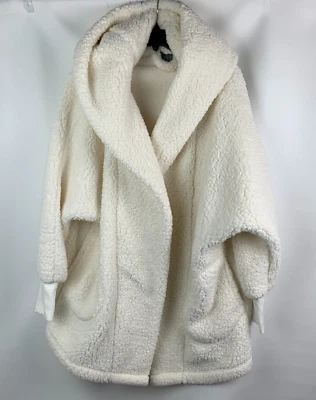 G.I.L.I. Chaqueta Got It Love It Crema Sherpa Piel Sintética Capucha Bolsillos Frontales Abiertos M/L Foto 1 de 4