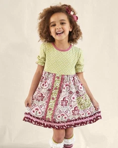 Matilda Jane Heart to Heart Daydream Floral Medallion Print Maggie Dress 6 NEW - Picture 1 of 1