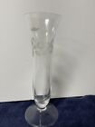 NEW Vintage Avon Hummingbird Clear Crystal Bud Vase 24% Full Lead Crystal Etched
