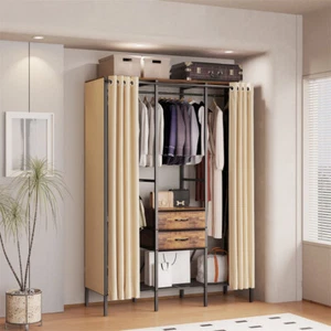 Large Clothes Rack Portable Bedroom Armoires Rack Freestanding Closet Wardrobe - Picture 1 of 18