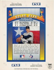  1991 Field Of Vision Silver Star Promo Sheet 7" X  9" Nolan Ryan {284}