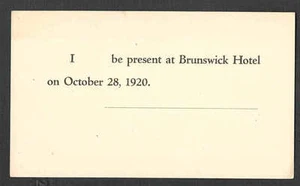 Ca 1920 PC NEWTON MA DR FRANCIS GEO CURTIS INVITES U TO BRUNSWICK HOTEL UNPOSTE - Picture 1 of 2