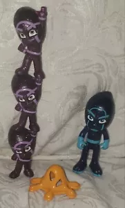 PJ Masks Ninjalinos Purple Stacking Figures w Night Ninja & Sticky Splat Net Toy - Picture 1 of 3
