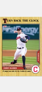 Topps 2020 ahora retrocede la tarjeta del reloj Cleveland Indians Corey Kluber #44 - Imagen 1 de 2