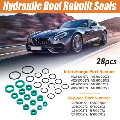 28PC Hydraulic Roof Rebuilt Seal For Mercedes Benz Sl R129 All Cylinder 1990-02 - Image 1 of 4