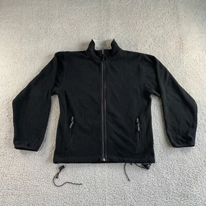 Vintage Mercedes Benz Jacket Mens Large Black Fleece Full Zip Coat Outdoor READ - Picture 1 of 18