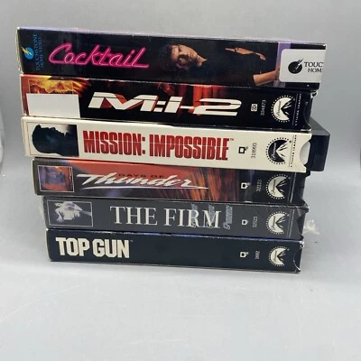 VTG Lot of 6 VHS TOM CRUISE Cocktail, The Firm, Days of Thunder, Top Gun - Image 1 of 4