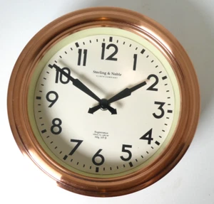 Sterling & Noble 48015 Clock Co No.9 Metal Copper Wall Clock Quartz - Picture 1 of 11
