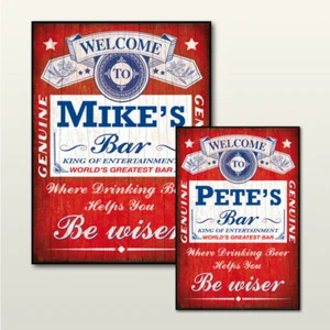 PERSONALISED BEER SIGN, RETRO, BAR PLAQUE, PUB, RUSTIC, NOVELTY GIFT, HOME BAR - Picture 1 of 7