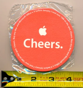 Wonderful Vintage Apple Drink Coasters - Orange- MINT! 3.5" Diameter- LAST ONE! - Picture 1 of 2