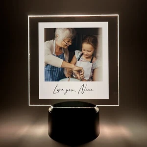 Personalized LED 16 Colors Light Up Love You Grandma Auntie Mom Home Desk Stand - Picture 1 of 6