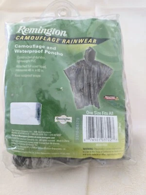 Remington Poncho Camouflage Rainwear PVC One Size Fits All Realtree - Image 1 of 4