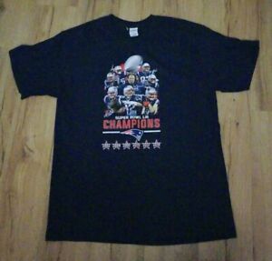 New England Patriots 2019 Super Bowl 53 Champions Picture sigs T-Shirt-Large New