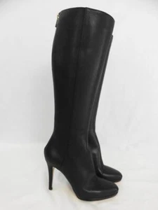 Stivali Jimmy Choo neri al ginocchio in pelle chiusura zip tacco a spillo TG US 5 1/2" - Foto 1 di 9