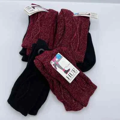 Paquete de 2 calcetines de bota con cable para mujer 3 tonos viñedo talla única Foto 1 de 4