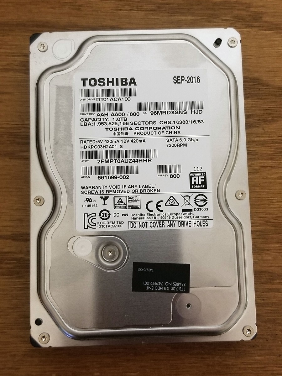 Toshiba SATA I 1 TB 3.5 in Form Factor Internal Hard Disk Toshiba SATA I 1 TB 3.5 in Form Factor Internal Hard Disk