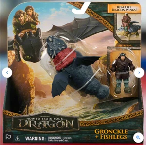 Paquete de 2 figuras de acción Dreamworks Cómo entrenar a tu dragón Gronckle y patas de pez - Imagen 1 de 22