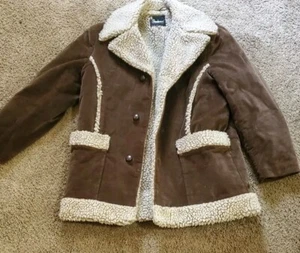 Shanhouse Jacket Men 40 Brown Suede Shearling Fur Lined Sports Coat Outerwear - Picture 1 of 14