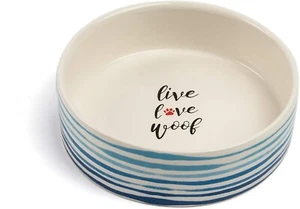 Park Life Designs Blue Striped Medium Pet Bowl 6-1/4 in Diameter Ceramic 14010 - Picture 1 of 6