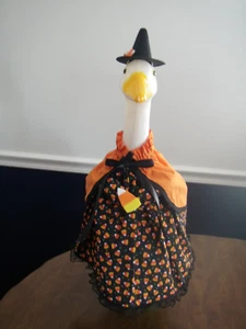 Goose clothes outfit - Halloween candy corn & dots dress & cape w/hat for 24-27" - Picture 1 of 4
