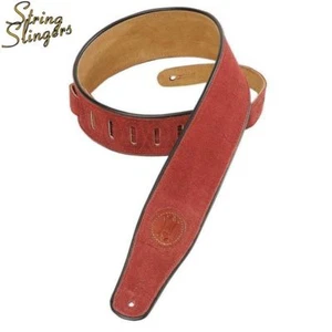 Levys MSS3 2.5in Suede Guitar strap with Black piping, Burgundy - Picture 1 of 2