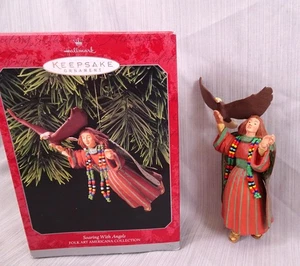 Hallmark Soaring with Angels 1998 adorno de Navidad pueblo águila nativa americana - Imagen 1 de 6