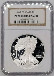 2005-W Silver American Eagle Dollar Proof NGC PF70 Ultra Cameo - Picture 1 of 2