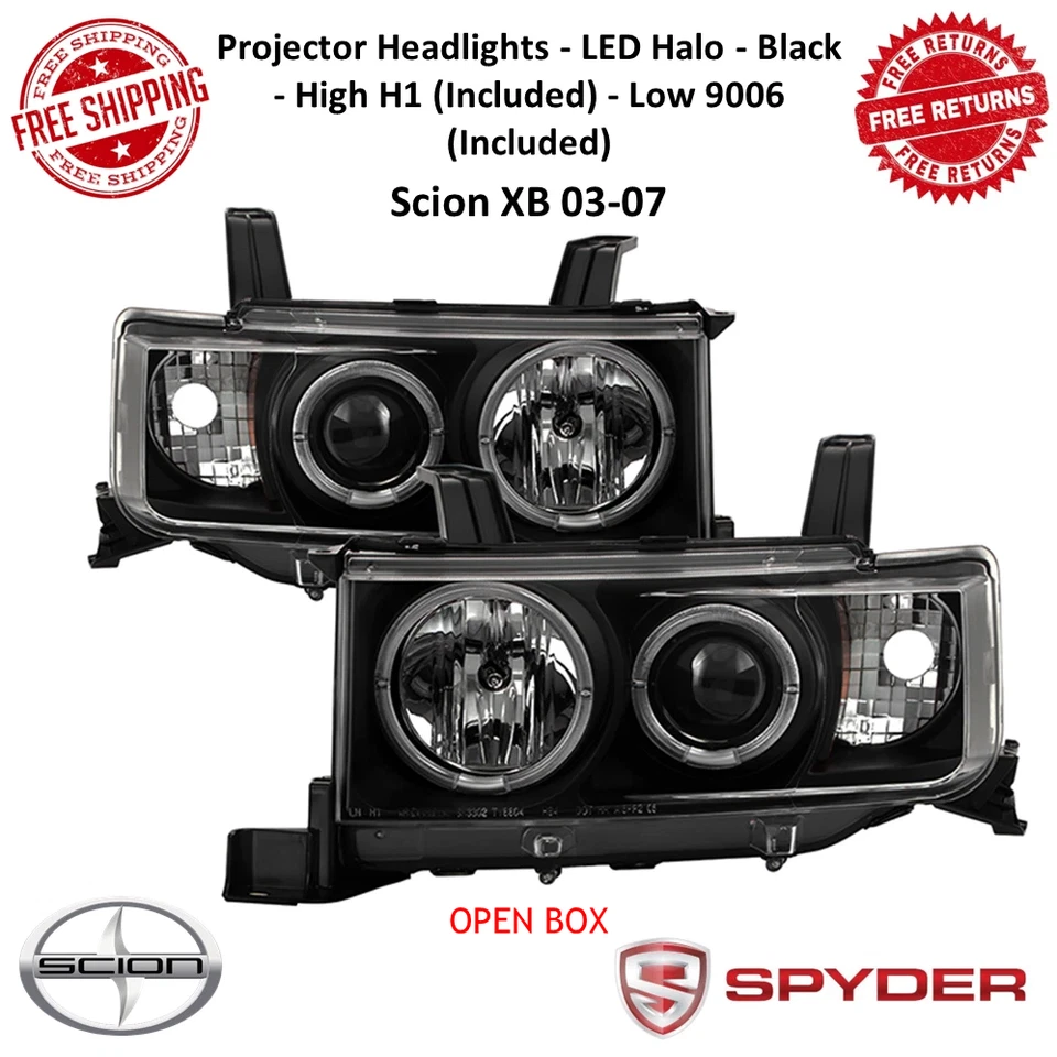 Faros proyectores Spyder Signature LED Halo negros para Scion XB 2003-2007 Foto 1 de 4