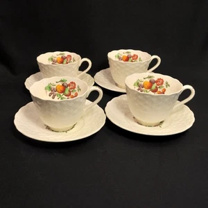 Spode Copeland Set 4 Cups & Saucers #S2280 Alden Fruits & Flowers 1939-1957 - Picture 1 of 12