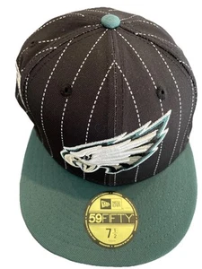 Philadelphia Eagles New Era 59FIFTY Fitted Hat Sz 7 1/2 Pin Stripe 75 Season NWT - Picture 1 of 8
