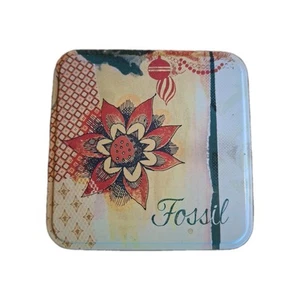 Vintage Fossil Empty Christmas Tin Box 2005 - Picture 1 of 4