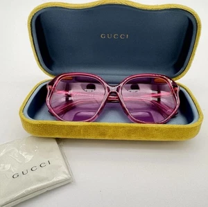 Gucci GG0258S SA occhiali da sole oversize rosa fucsia 59 mm lusso Italia e custodia - Foto 1 di 24