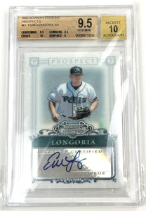 2006 Bowman Sterling Evan Longoria Rookie Auto BGS 9.5 Gem Mint (856) - Bild 1 von 2