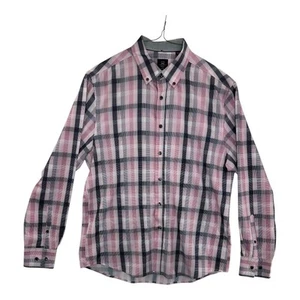 Michael Strahan Modern Fit Plaid Button Down Long Sleeve Shirt L - Picture 1 of 13