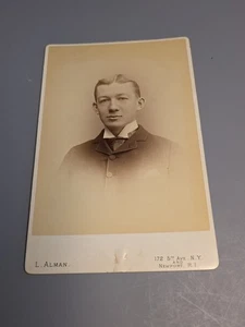 Vintage 1880s 6.5x4.25 Cabinet Card Photograph Man L. Alman New York - Picture 1 of 5