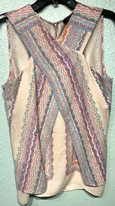 BCBGMAXAZRIA COLORFUL SLEEVELESS TOP - SIZE MEDIUM - Picture 1 of 4