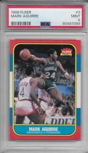 1986-87 FLEER BASKETBALL RC Mark Aguirre #3 PSA 9 MINT Dallas Mavericks - Picture 1 of 2