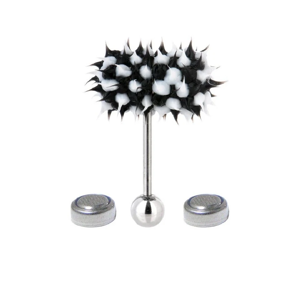 Anillos vibratorios de silicona 14G Lix para lengua con tachuelas piercing corporal joyería para hombres mujeres Foto 1 de 2