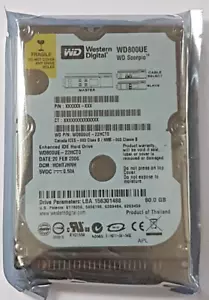 80 GB Ide Western Digital WD800UE-22HCT0 P-Ata 5400rpm 2MB 2.5 " Hard Drive New - Picture 1 of 1