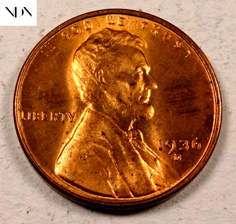 1936-D Lincoln Wheat Penny Cent - Gem BU (red) - Better Date! #W495 Cover