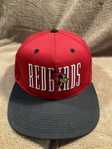 Vintage 90s Illinois State University Redbirds Snapback Hat Red Adjustable - Picture 1 of 9