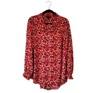 Lane Bryant Damen rot Blumen fließende Bluse Größe 18/20 - Bild 1 von 6
