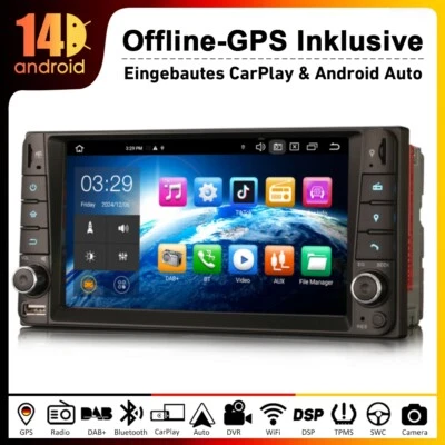 8-Kern 64GB Android 14 Autoradio GPS Navi Toyota Corolla RAV4 Vios Hilux FM WiFi - Bild 1 von 4