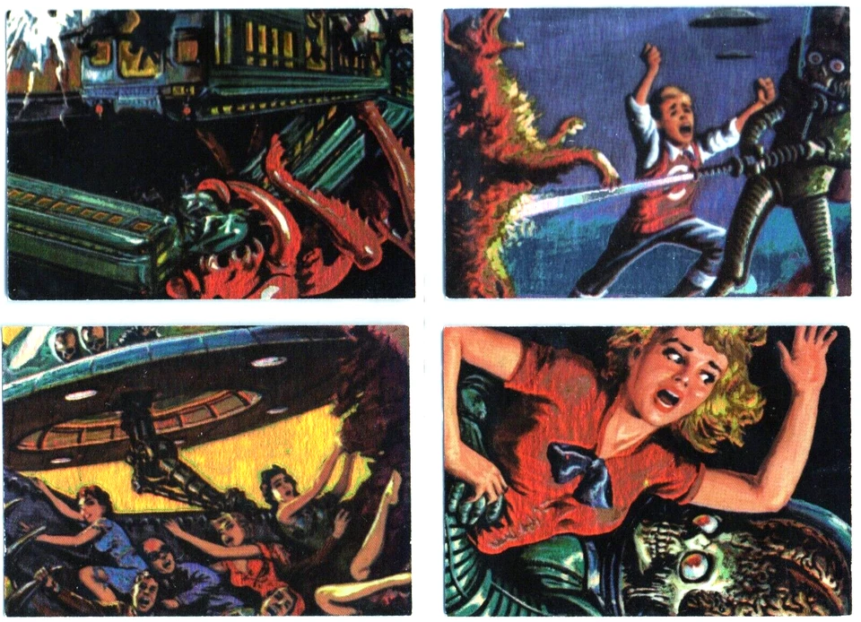 Mars Attacks Archives 1994: Matrix 4 Card Chase Set - Immagine 1 di 1