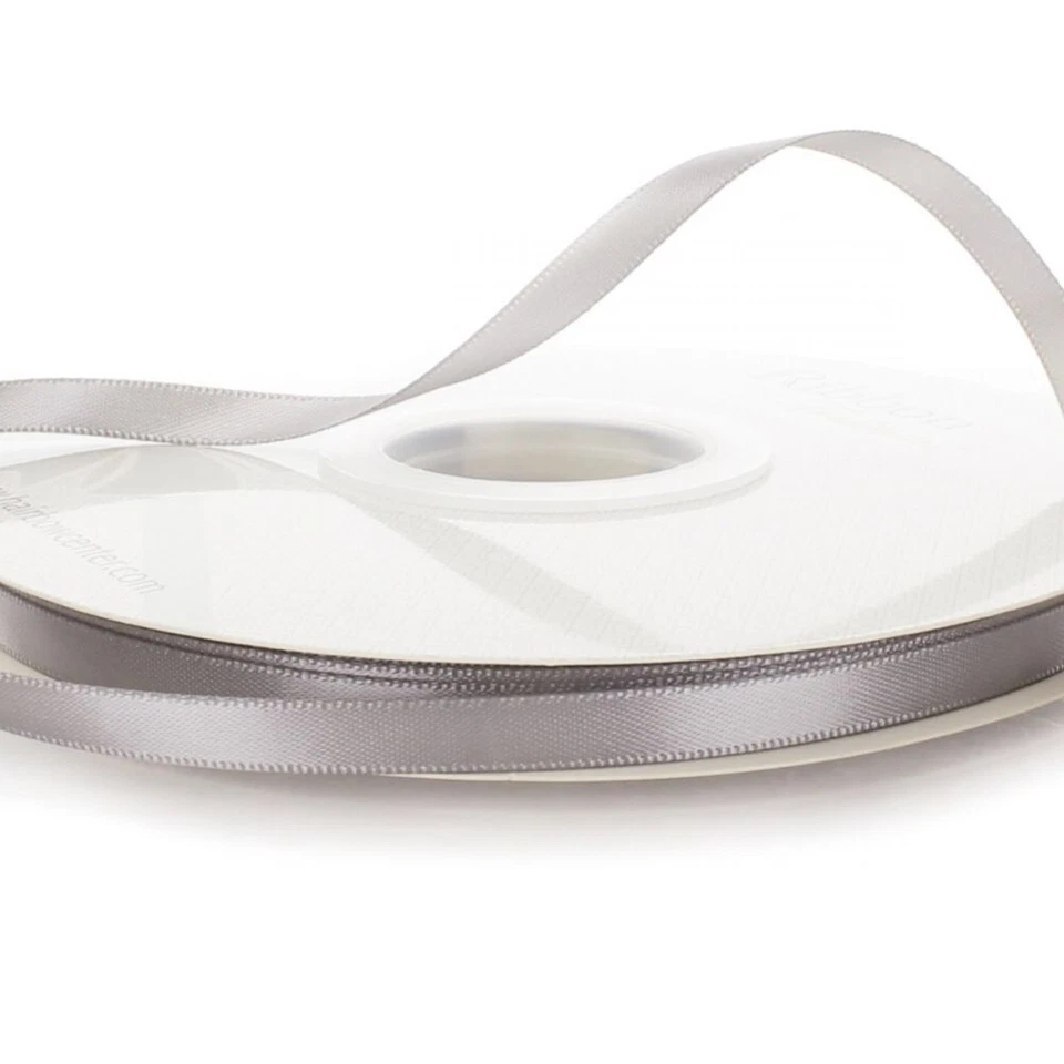 1/4" Wide Silver Double Faced Satin Ribbon - 100 Yards (SR011004) - Image 1 of 1