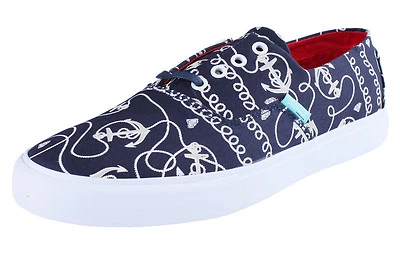 Diamond Supply Co Diamond Cuts Navy Anchors Canvas Sneakers Boat Shoes B14-F103 - Image 1 of 4