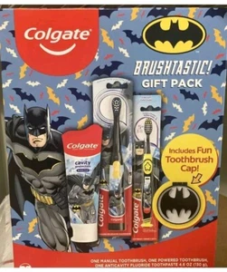 Colgate Powered & Manual Toothbrush & Toothpaste Gift Set Batman Kids - Picture 1 of 2