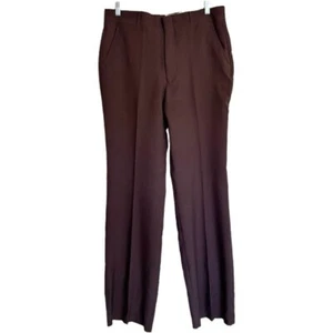 Pantalone Vintage Sears The Classic Collection 36W Poliestere Texturizzato Marrone Nuovo con etichette - Foto 1 di 15